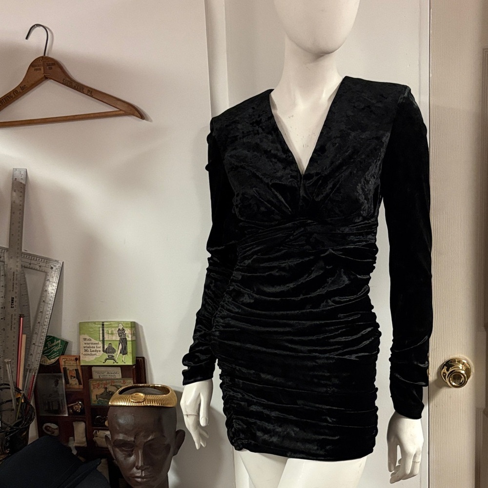 Zara Black Velvet Dress XS